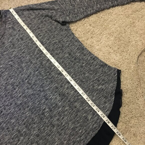 Canadian Made Navy and White Heathered Ribbed Bilayer Box Pleat Shirt - Picture 15 of 16